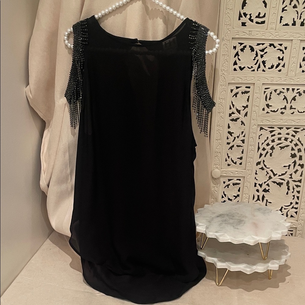 Haute Hippie Black Beaded Sleeveless Blouse - Picture 4 of 13